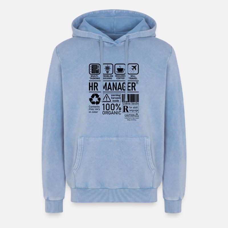 Hr Manager multi tasking problem solving - Relaxed Unisex Premium Acid-Washed Hoodie - Blau Acid Wash