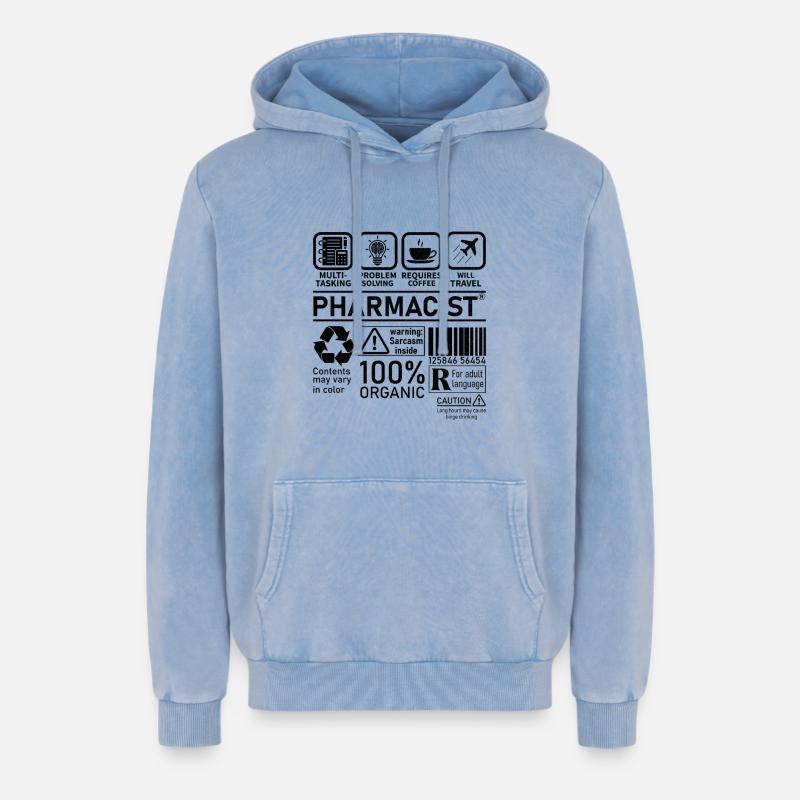 Pharmacist multi tasking problem solving - Relaxed Unisex Premium Acid-Washed Hoodie - Blau Acid Wash