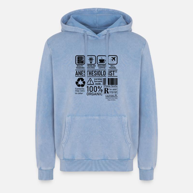 Anesthesiologist multi tasking problem solving - Relaxed Unisex Premium Acid-Washed Hoodie - Blau Acid Wash