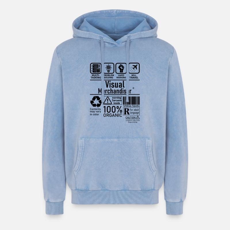 Visual Merchandiser multi tasking problem solving - Relaxed Unisex Premium Acid-Washed Hoodie - Blau Acid Wash