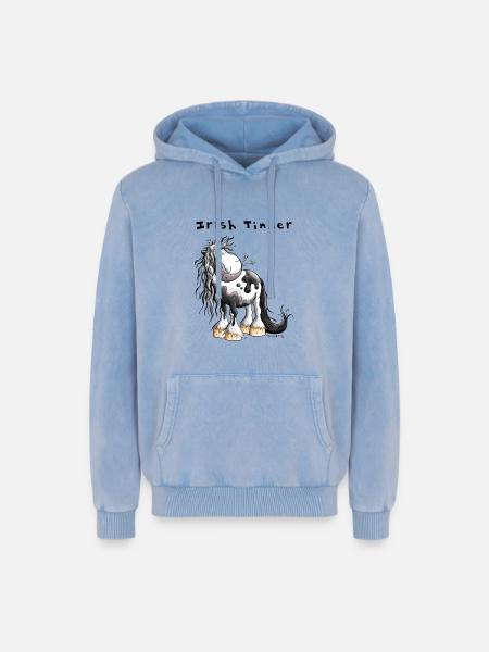 Cute Irish Tinker - Relaxed Unisex Premium Acid Washed Hoodie - acid washed blue