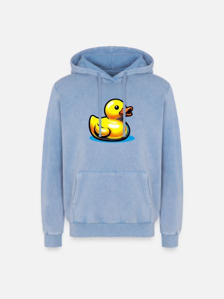 Duckling Duck Duck Duck - Relaxed Unisex Premium Acid Washed Hoodie - acid washed blue
