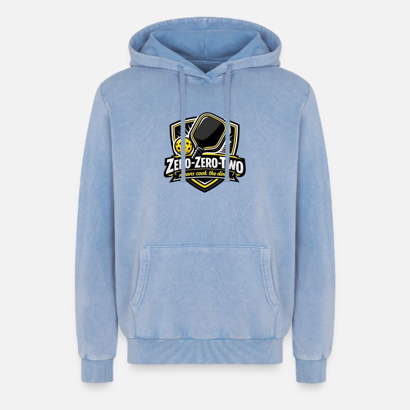 Conception de la victoire Zero-Zero-Zero-Two - Sweat à capuche unisexe Premium acid-wash en coton - bleu délavé acide