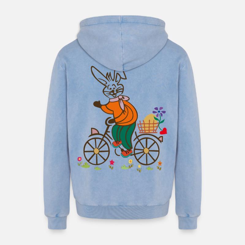 Easter , Easter Egg, Easter - Relaxed Unisex Premium Acid Washed Hoodie - acid washed blue