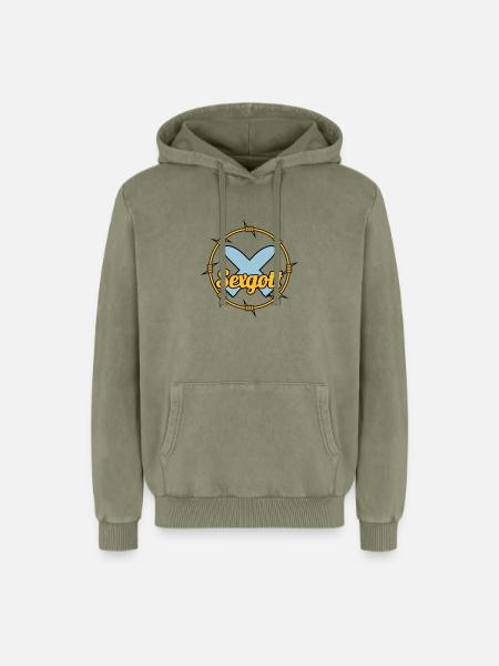 Sexgott | Dildo | Cock - Relaxed Unisex Premium Acid Washed Hoodie - acid washed green