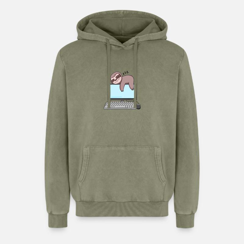 Computer Nerd Programmer Gift - Relaxed Unisex Premium Acid Washed Hoodie - acid washed green