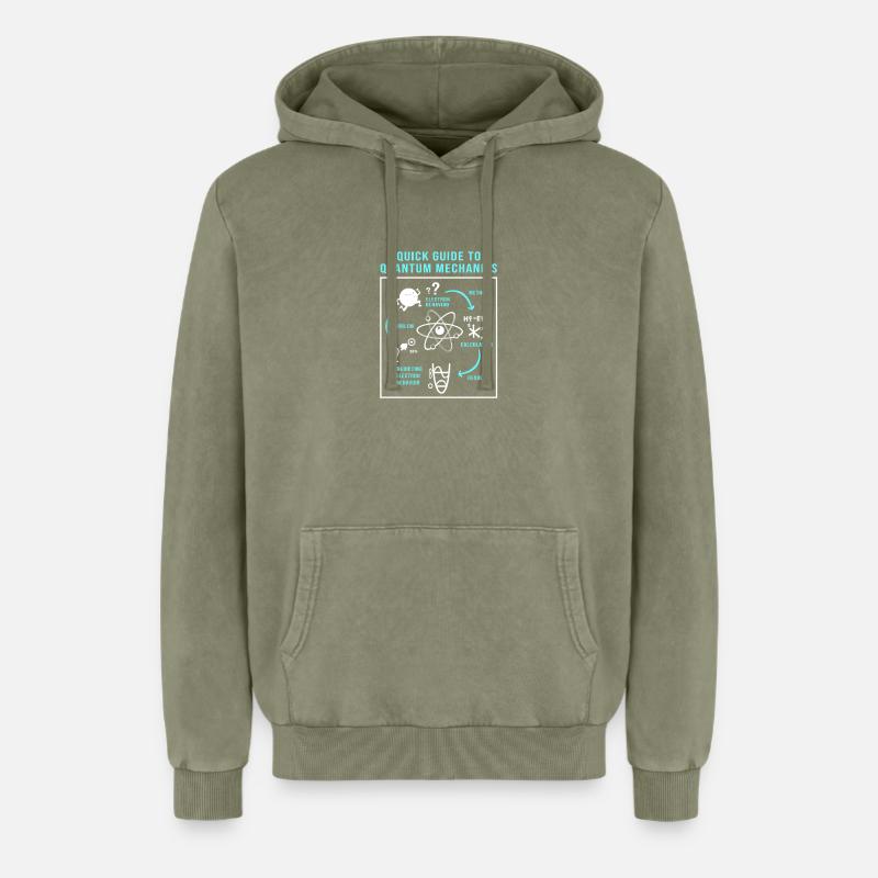 Quantum Physics Quantum Physics Quantum Leap - Relaxed Unisex Premium Acid Washed Hoodie - acid washed green