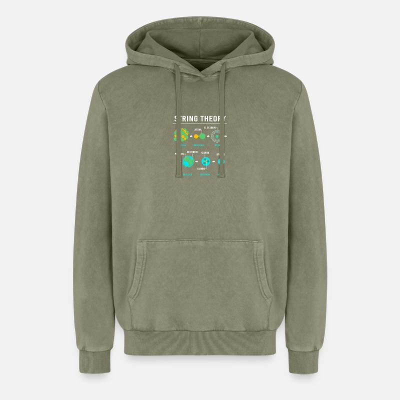 Quantum Physics Quantum Physics Quantum Leap - Relaxed Unisex Premium Acid Washed Hoodie - acid washed green