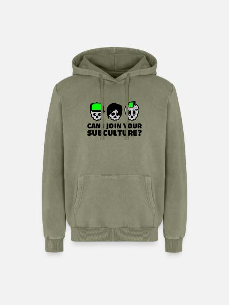 subculture - Relaxed Unisex Premium Acid Washed Hoodie - acid washed green