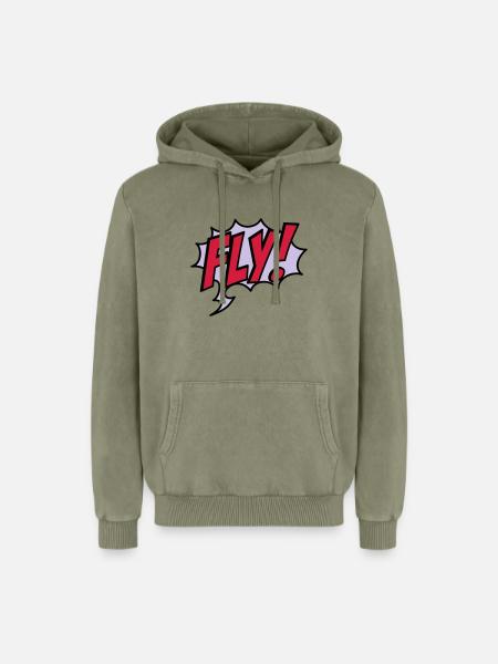 2541614 15932863 fly - Relaxed Unisex Premium Acid Washed Hoodie - acid washed green