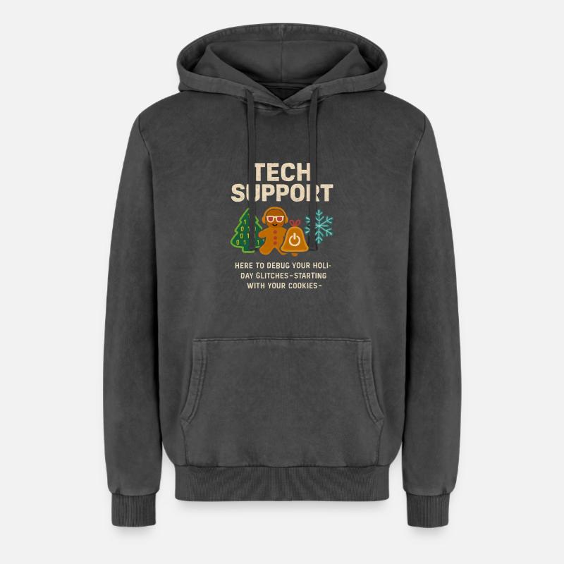 Admin Weihnachtsgeschenk IT Support Debugging - Relaxed Unisex Premium Acid-Washed Hoodie - Schwarz Acid Wash
