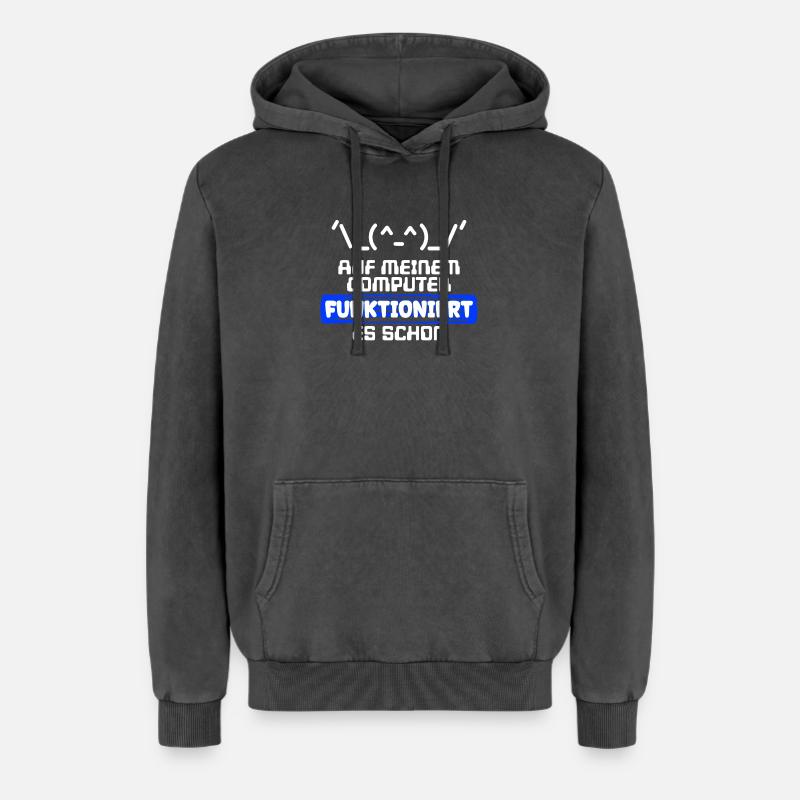 Computer Developer Softwareentwickler Statement - Relaxed Unisex Premium Acid-Washed Hoodie - Schwarz Acid Wash