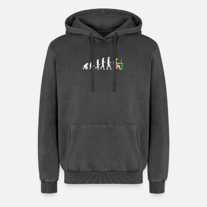 Developer Evolution Computerfreak Open Source - Relaxed Unisex Premium Acid-Washed Hoodie - Schwarz Acid Wash