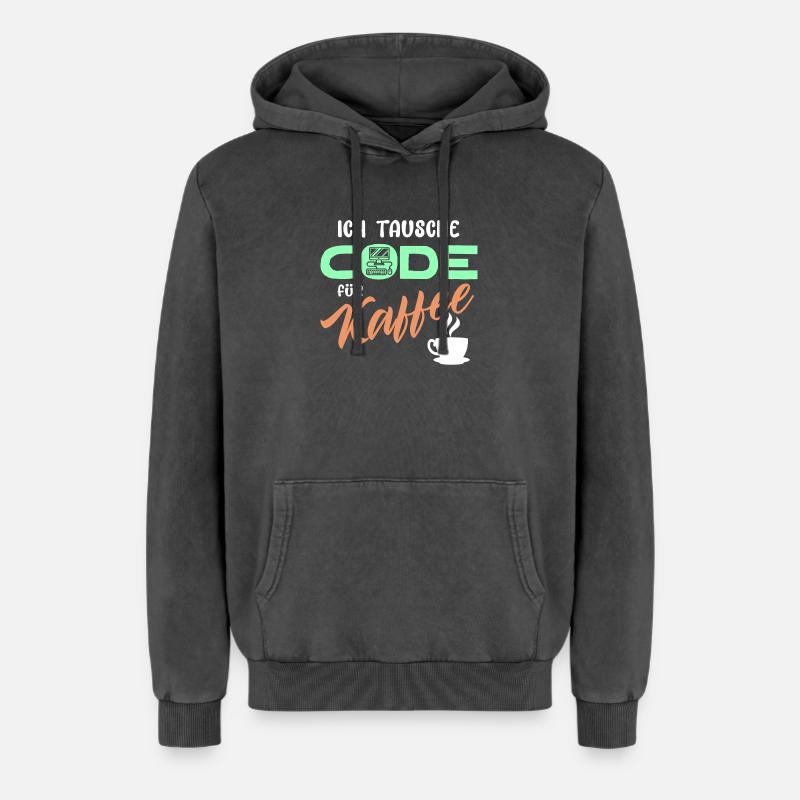 Code Developer Statement Programmierer Computer - Relaxed Unisex Premium Acid-Washed Hoodie - Schwarz Acid Wash