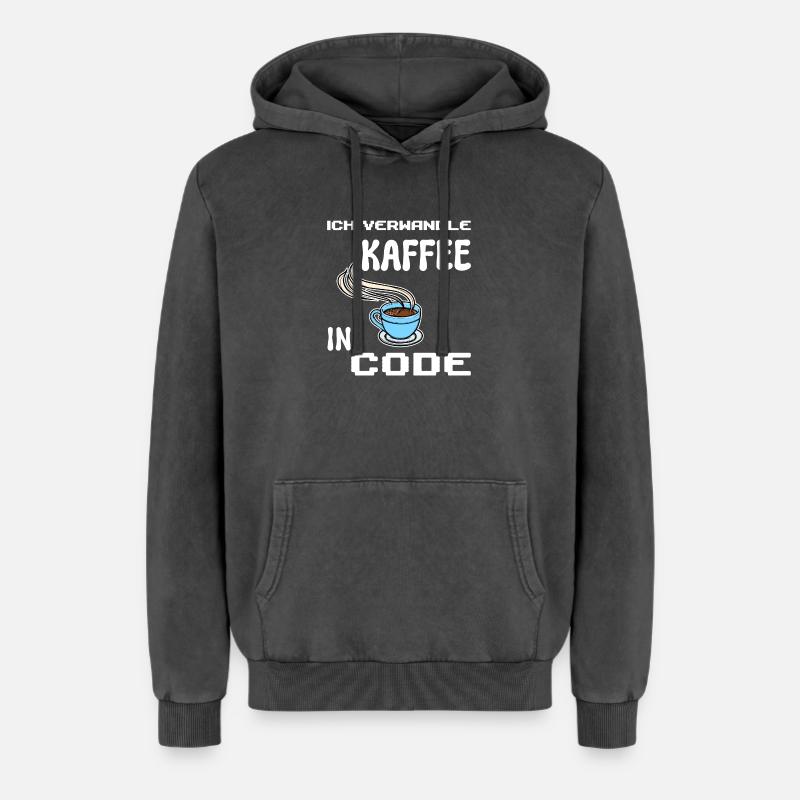 Développeur Computergeek Statement Codage Scripting - Sweat à capuche unisexe Premium acid-wash en coton - noir délavé acide