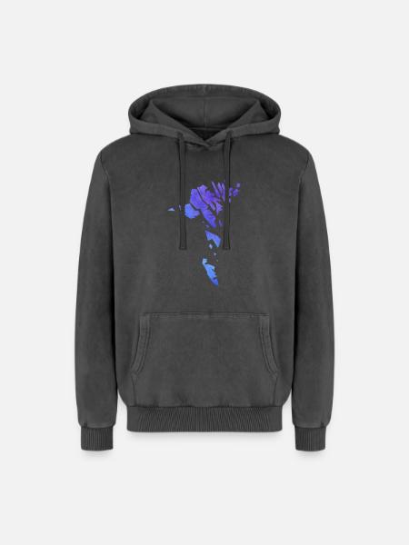 faroe - Relaxed Unisex Premium Acid Washed Hoodie - acid washed black