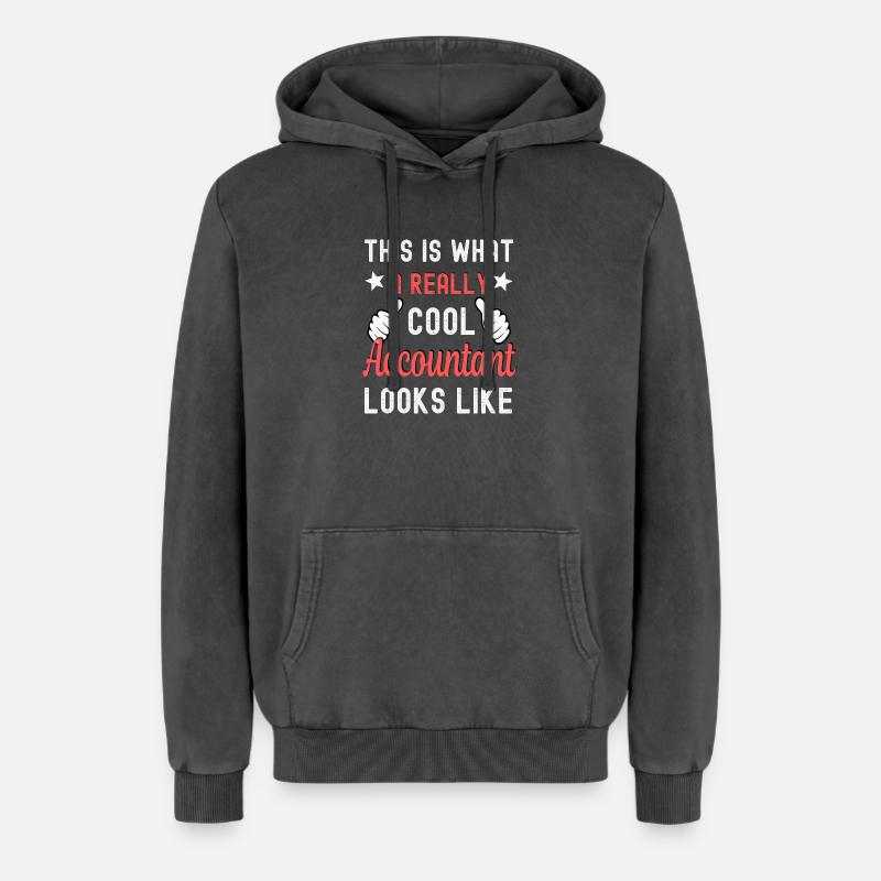 Comptable comptable - Sweat à capuche unisexe Premium acid-wash en coton - noir délavé acide