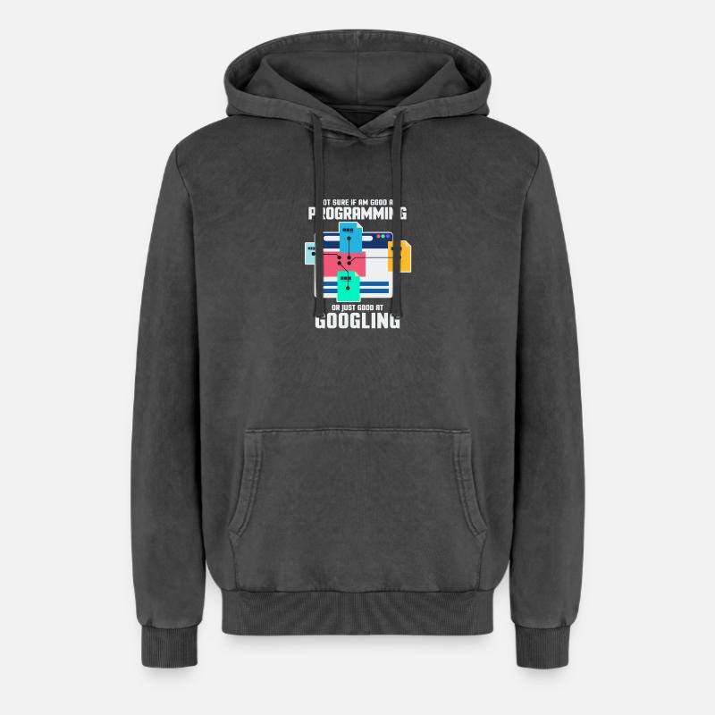 Programmer Programming IT Computer Gift - Relaxed Unisex Premium Acid Washed Hoodie - acid washed black