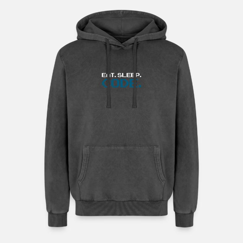 Programming code computer science - Relaxed Unisex Premium Acid Washed Hoodie - acid washed black