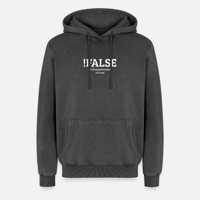 Programmierung Programmierer - Relaxed Unisex Premium Acid-Washed Hoodie - Schwarz Acid Wash