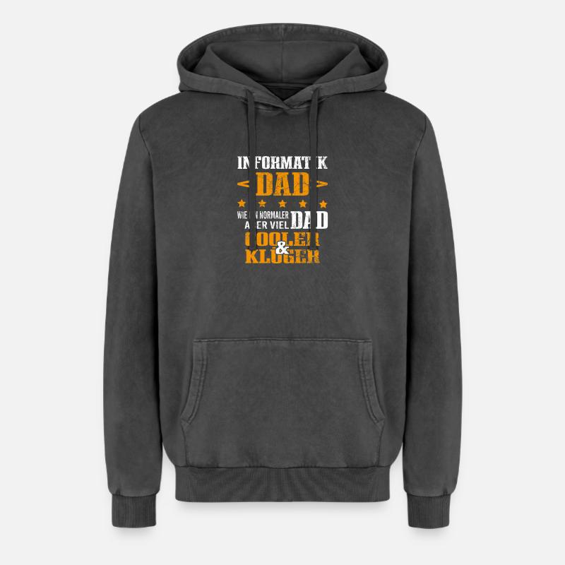 Informatiker Vater Programmierer Technik-Nerd - Relaxed Unisex Premium Acid-Washed Hoodie - Schwarz Acid Wash