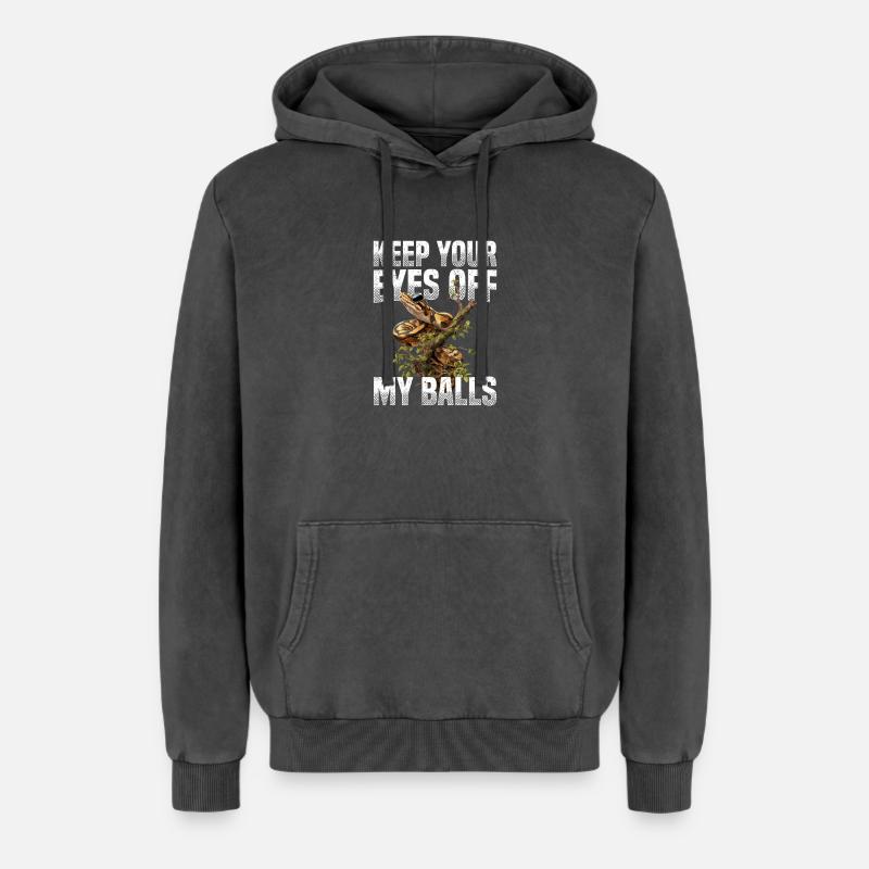 Königspython Schlangen Liebhaber Terrarium Python - Relaxed Unisex Premium Acid-Washed Hoodie - Schwarz Acid Wash