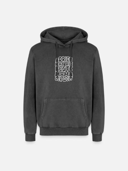 Adrien - Relaxed Unisex Premium Acid-Washed Hoodie - Schwarz Acid Wash