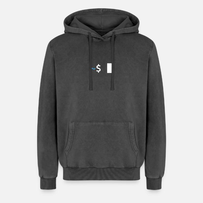 Linux Shell Command - Relaxed Unisex Premium Acid Washed Hoodie - acid washed black