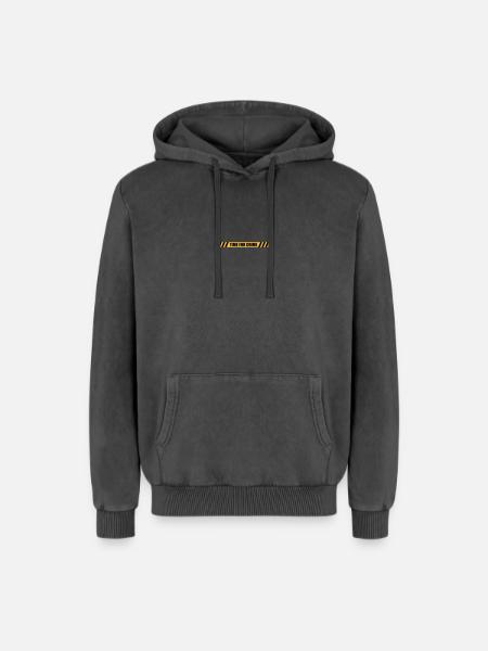 Time for Crime - Relaxed Unisex Premium Acid-Washed Hoodie - Schwarz Acid Wash
