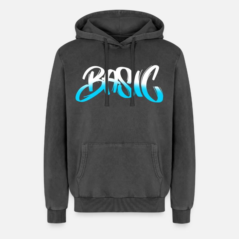 BASIC Graffiti Gradient - Relaxed Unisex Premium Acid-Washed Hoodie - Schwarz Acid Wash