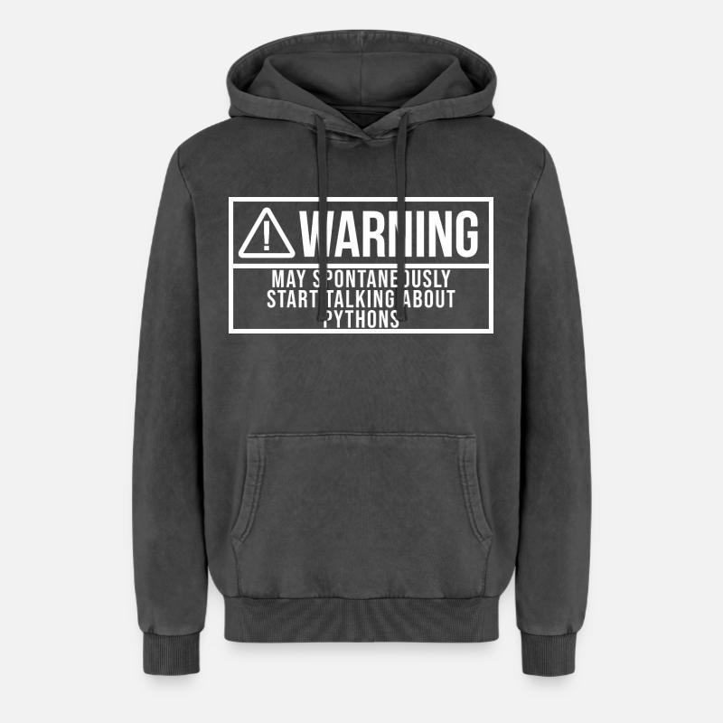 Python - Relaxed Unisex Premium Acid Washed Hoodie - acid washed black