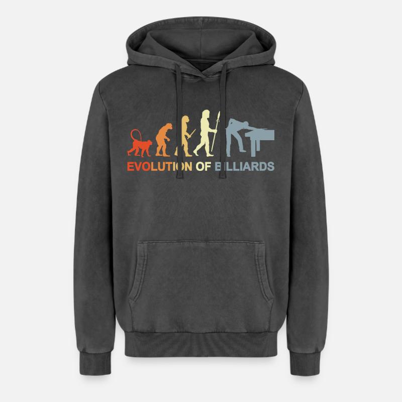 Pool Billard Evolution - Relaxed Unisex Premium Acid-Washed Hoodie - Schwarz Acid Wash