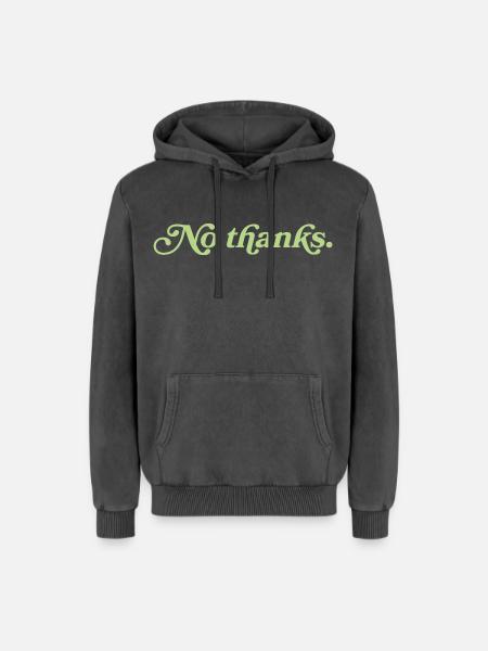 No thanks – Minimalistisches Statement - Relaxed Unisex Premium Acid-Washed Hoodie - Schwarz Acid Wash