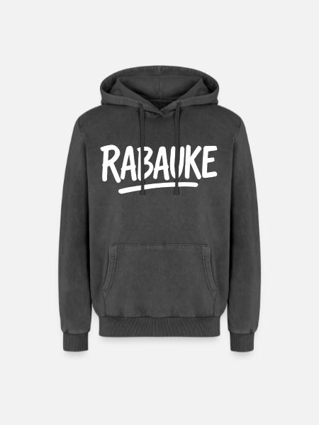 Loubard - Sweat à capuche unisexe Premium acid-wash en coton - noir délavé acide