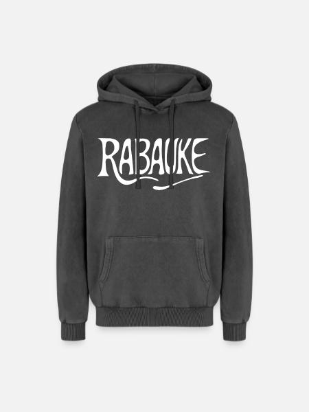 Loubard - Sweat à capuche unisexe Premium acid-wash en coton - noir délavé acide