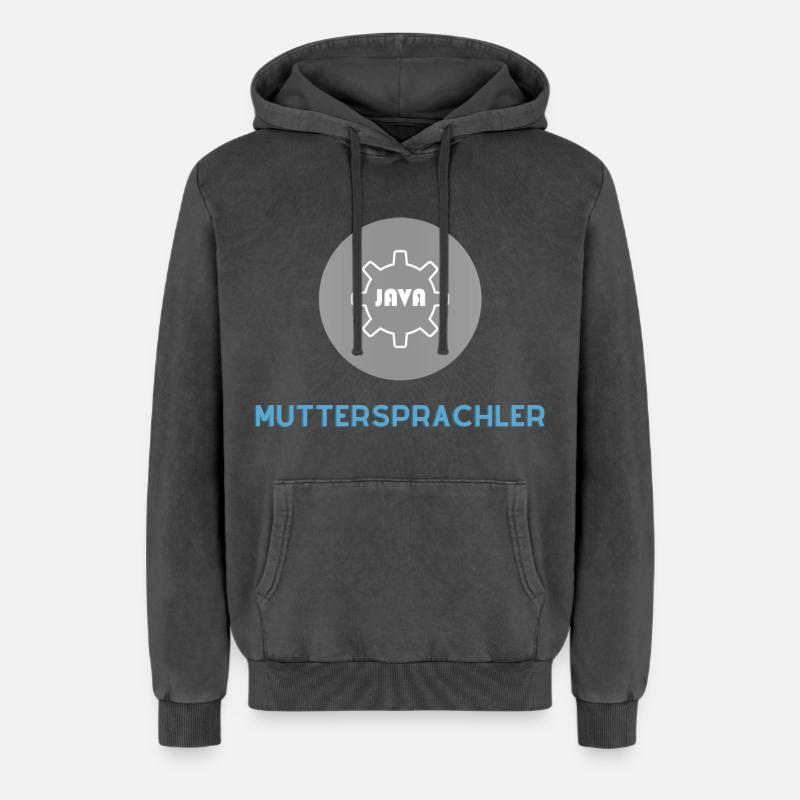 Native speaker: JavaScript Edition - Relaxed Unisex Premium Acid Washed Hoodie - acid washed black
