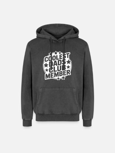 Super Papa Club - Relaxed Unisex Premium Acid Washed Hoodie - acid washed black