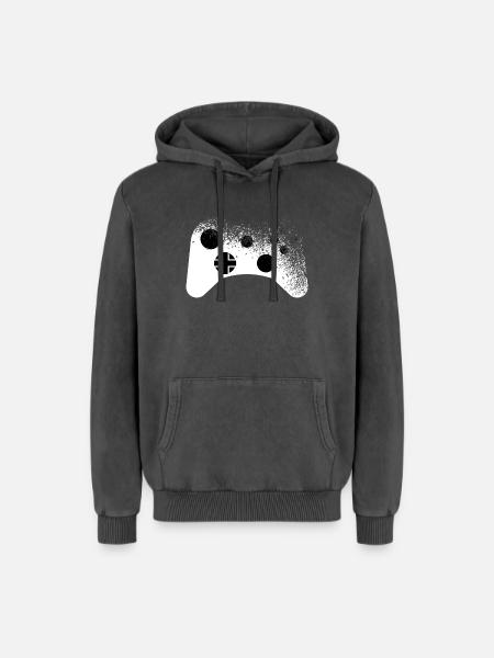 Splatter - Controller Muster für Gamer cool - Relaxed Unisex Premium Acid-Washed Hoodie - Schwarz Acid Wash