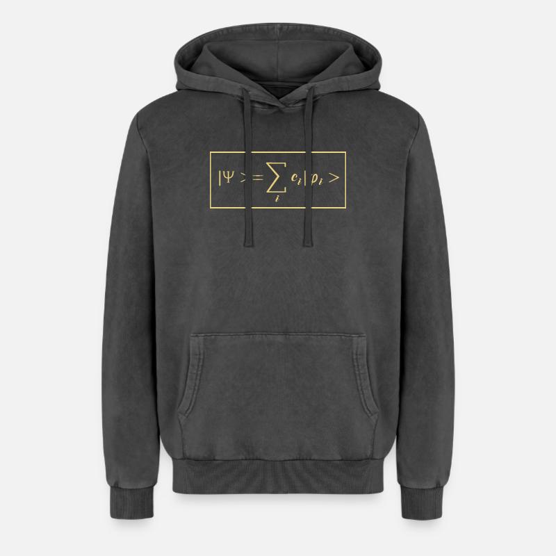 Quantum Physics Quantum Physics Quantum Leap - Relaxed Unisex Premium Acid Washed Hoodie - acid washed black