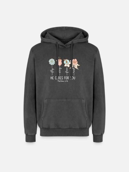 Enfants chrétiens Armor Of God - Sweat à capuche unisexe Premium acid-wash en coton - noir délavé acide