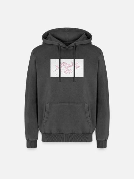 Hand of the Protector - Relaxed Unisex Premium Acid Washed Hoodie - acid washed black