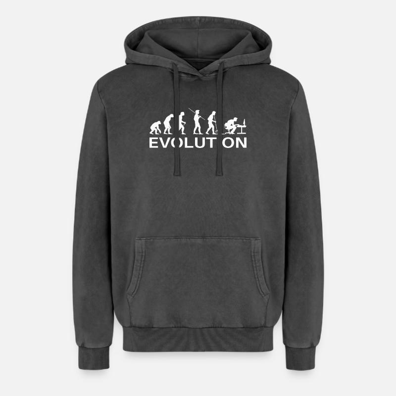 Programmierer Evolution Informatiker Entwickler - Relaxed Unisex Premium Acid-Washed Hoodie - Schwarz Acid Wash