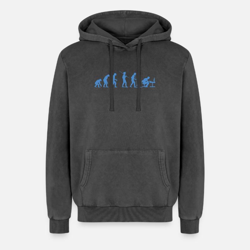 Programmierer Evolution Informatiker Entwickler - Relaxed Unisex Premium Acid-Washed Hoodie - Schwarz Acid Wash