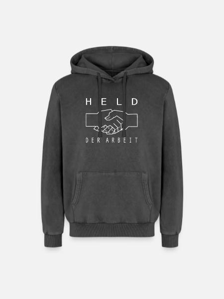DDR Held der Arbeit - Relaxed Unisex Premium Acid-Washed Hoodie - Schwarz Acid Wash