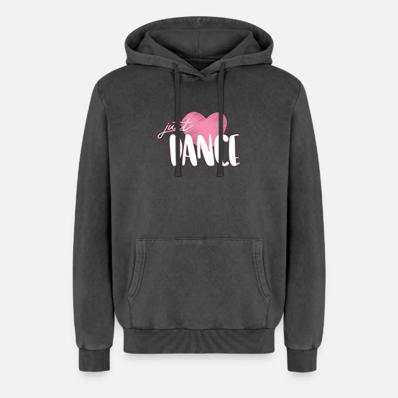 danse - Sweat à capuche unisexe Premium acid-wash en coton - noir délavé acide