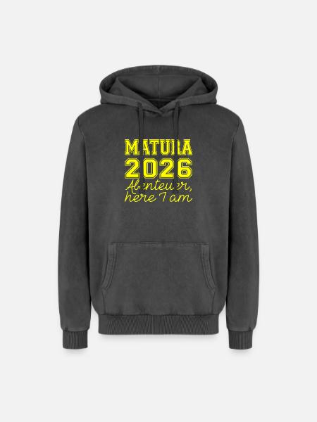 Matura 2026 Spruch - Relaxed Unisex Premium Acid Washed Hoodie - acid washed black