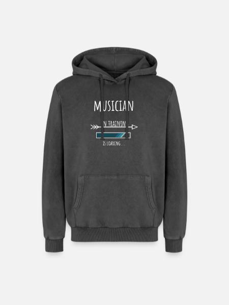 Musician Gift Profession Education Musician - Relaxed Unisex Premium Acid Washed Hoodie - acid washed black