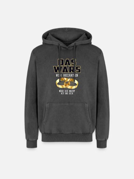 Das war´s wir Heiraten - Relaxed Unisex Premium Acid-Washed Hoodie - Schwarz Acid Wash