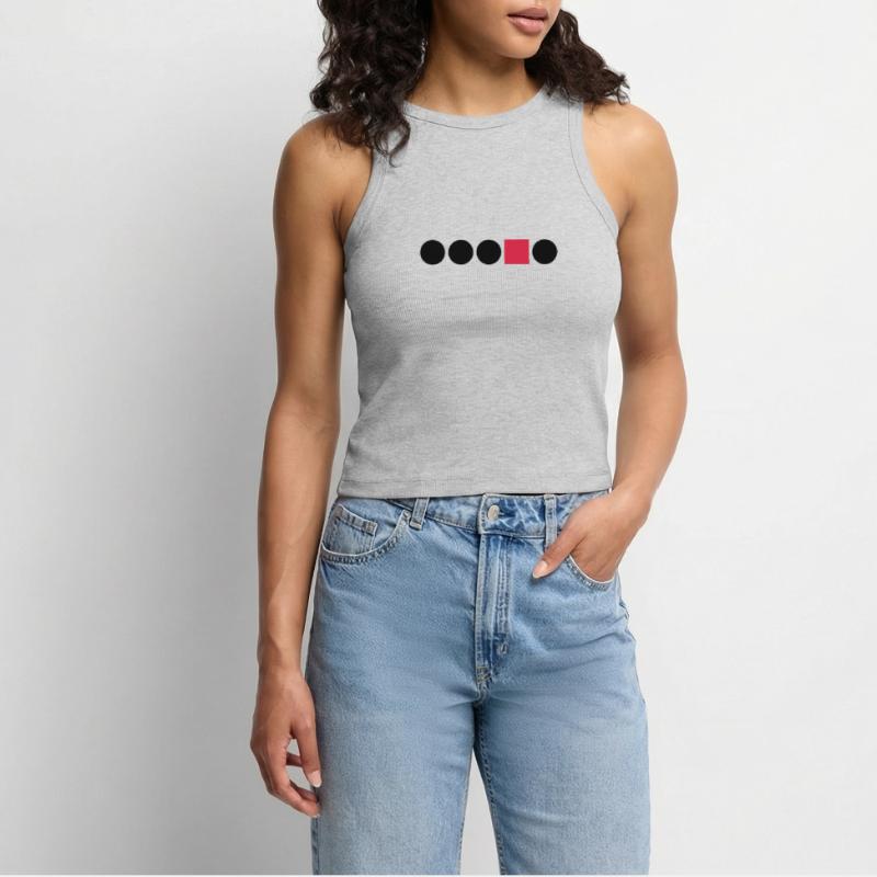 Forme Circle Square Rectangle Anders bords de diff Débardeur cropped femme bio
