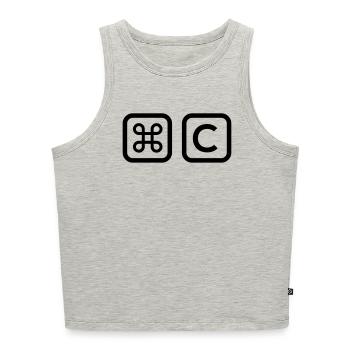 Copy - Vater und Sohn Shirts - Cropped Frauen Organic Tank Top - Grau meliert - Vorne - Selfina (174cm)
